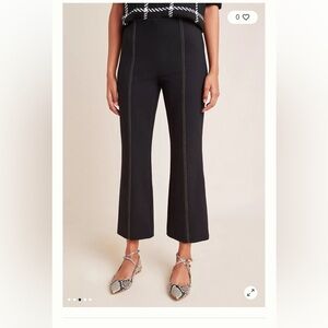 Anthropologie The Essential Cropped Flare Trousers in black size XS